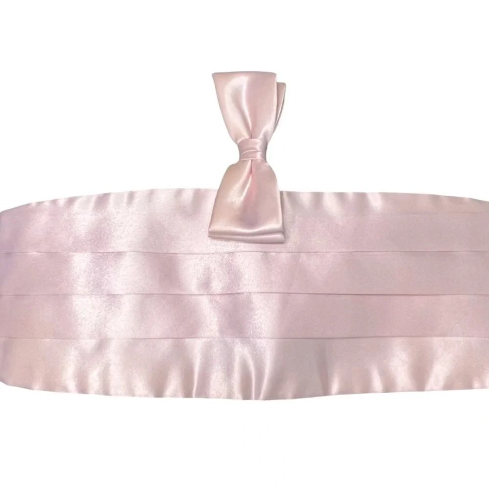 Cumberbund & BowTie BLUSH PINK Silk Men's Cummerbund  Bow Tie Set
